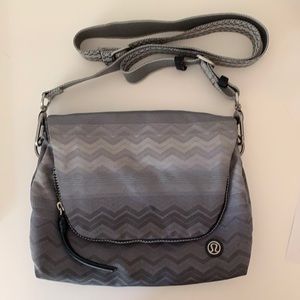 Black and grey sporty cross body and belt bag